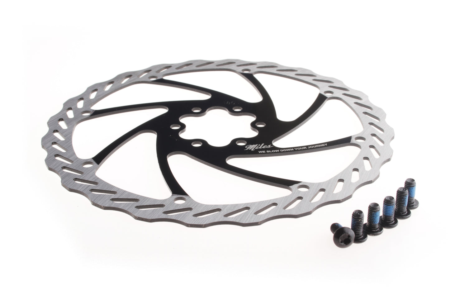 Miles SS3 Bicycle Disc Brake Rotor, with bolts - 160mm, 180mm, 203mm
